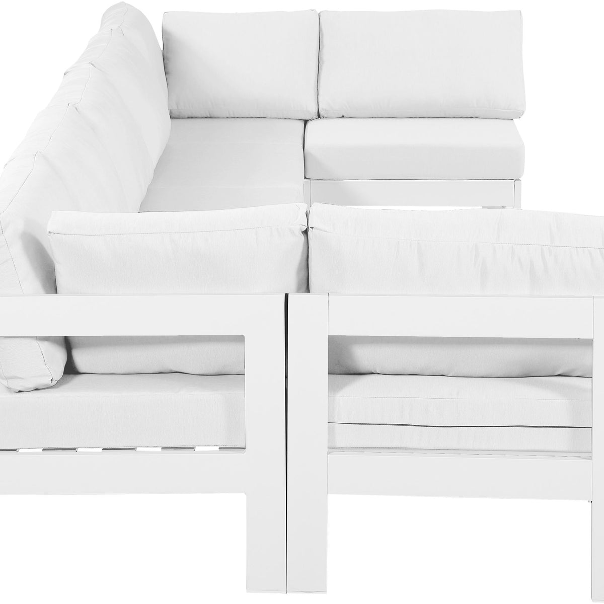 Nizuc - Outdoor Patio 7 Piece Modular Sectional With White Frame