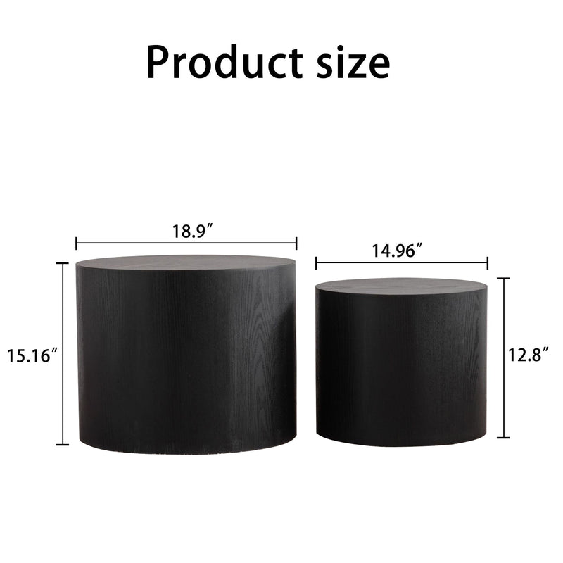 Round Nesting Coffee Table For Small Space (Set of 2)