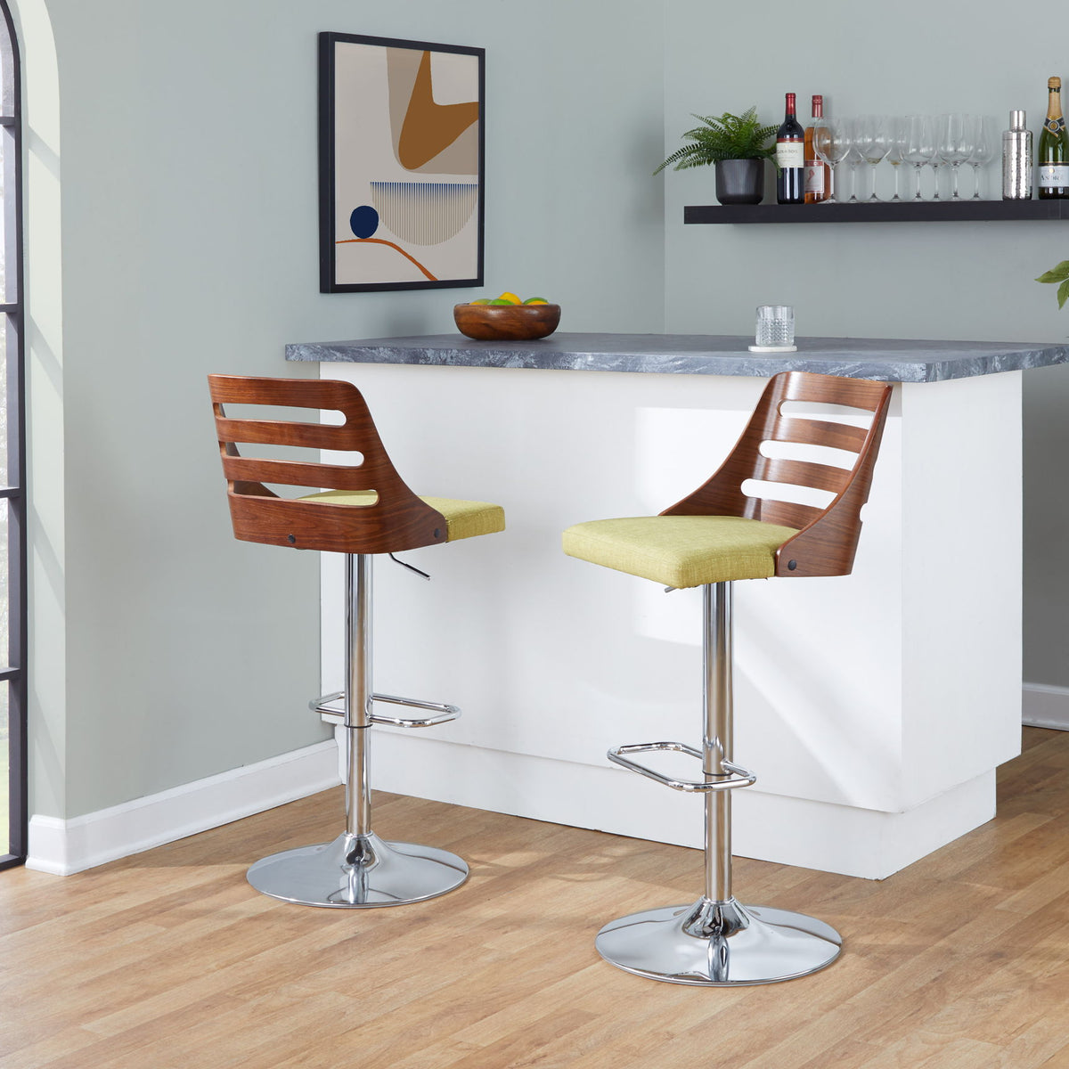 Trevi - Mid Century Modern Adjustable Barstool With Swivel