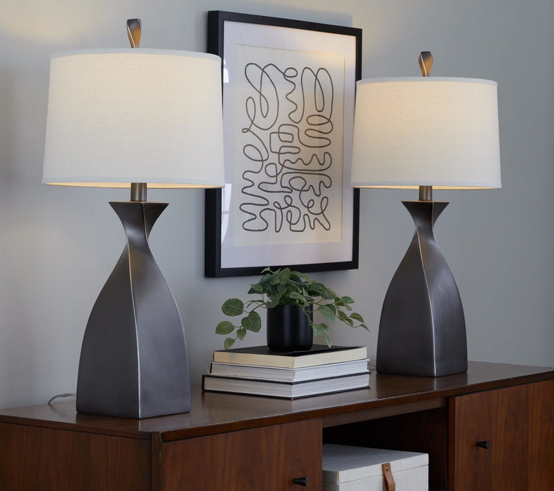 Curvo - Contemporary Polyresin Table Lamp (Set of 2)