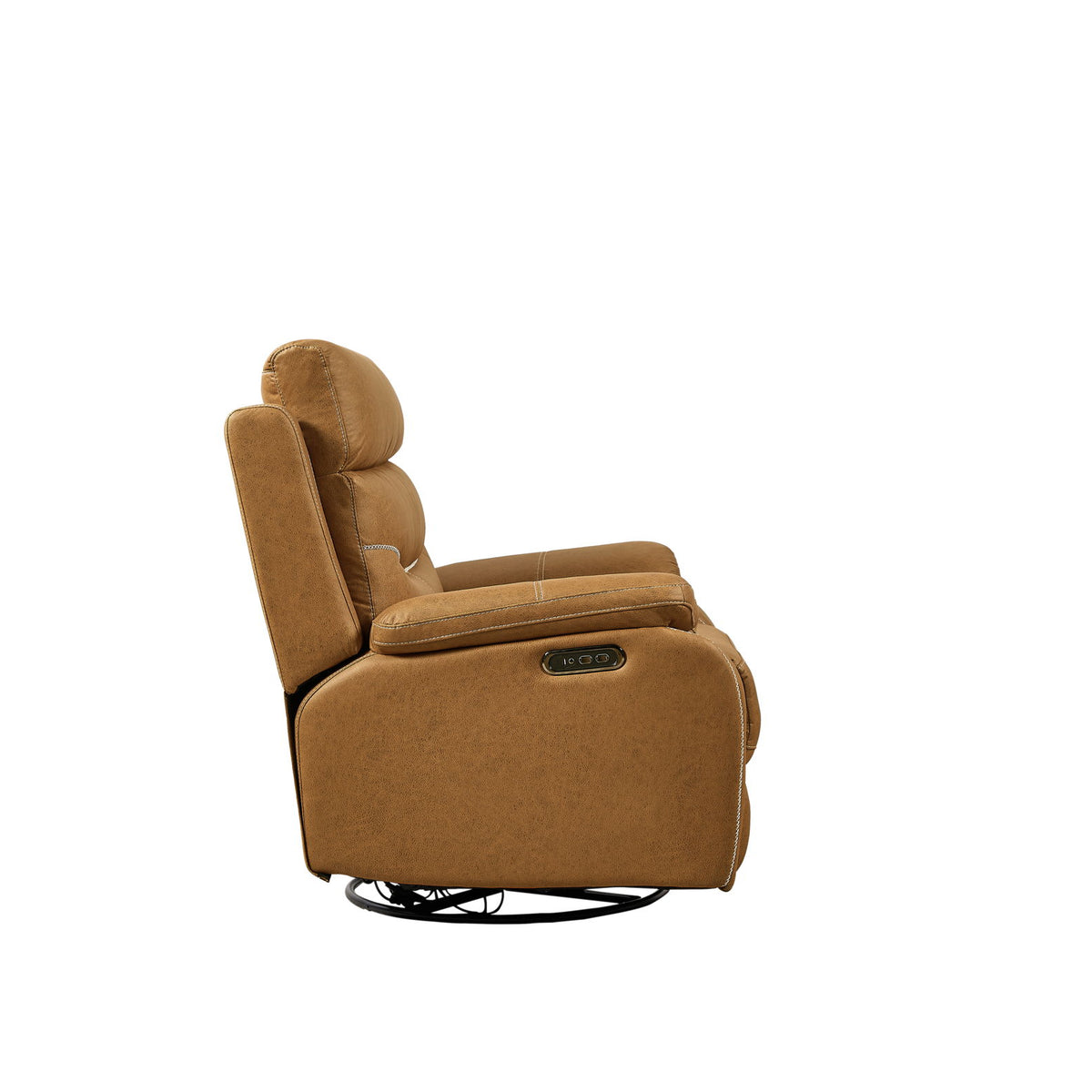 Dual Okin Motor Rocking And 240° Swivel Single Sofa Seat Recliner Chair Infinite Position, Head Rest With Power Function