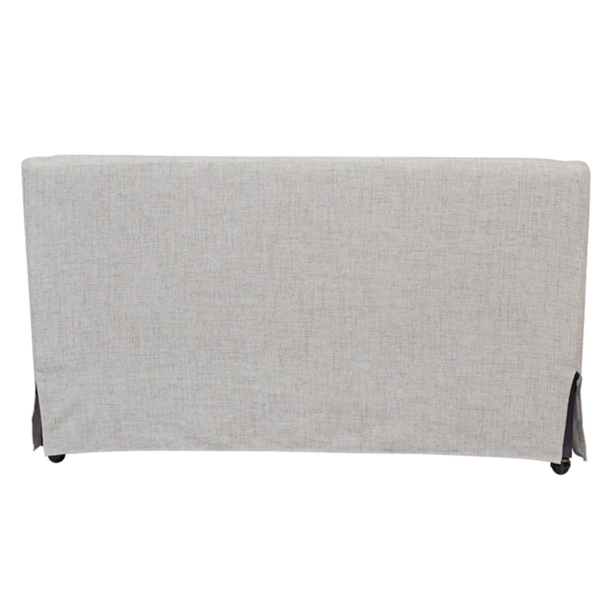 Slip Covered Settee With Casters - Beige