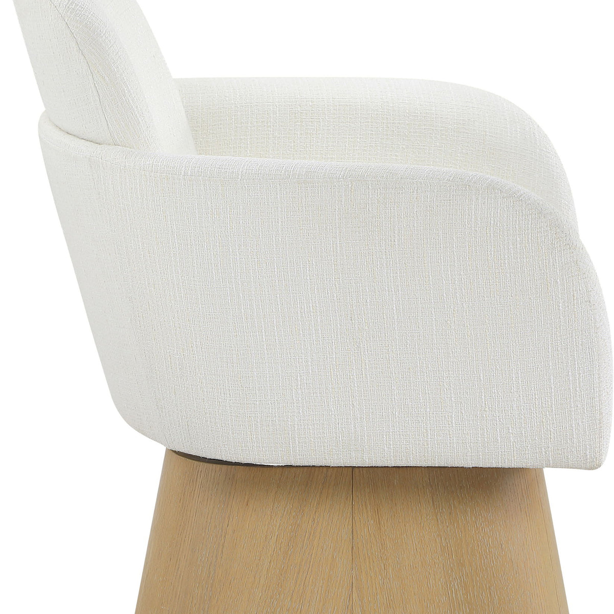 Marlowe - Linen Textured Fabric Upholstered Swivel Accent Chair - Stained Natural