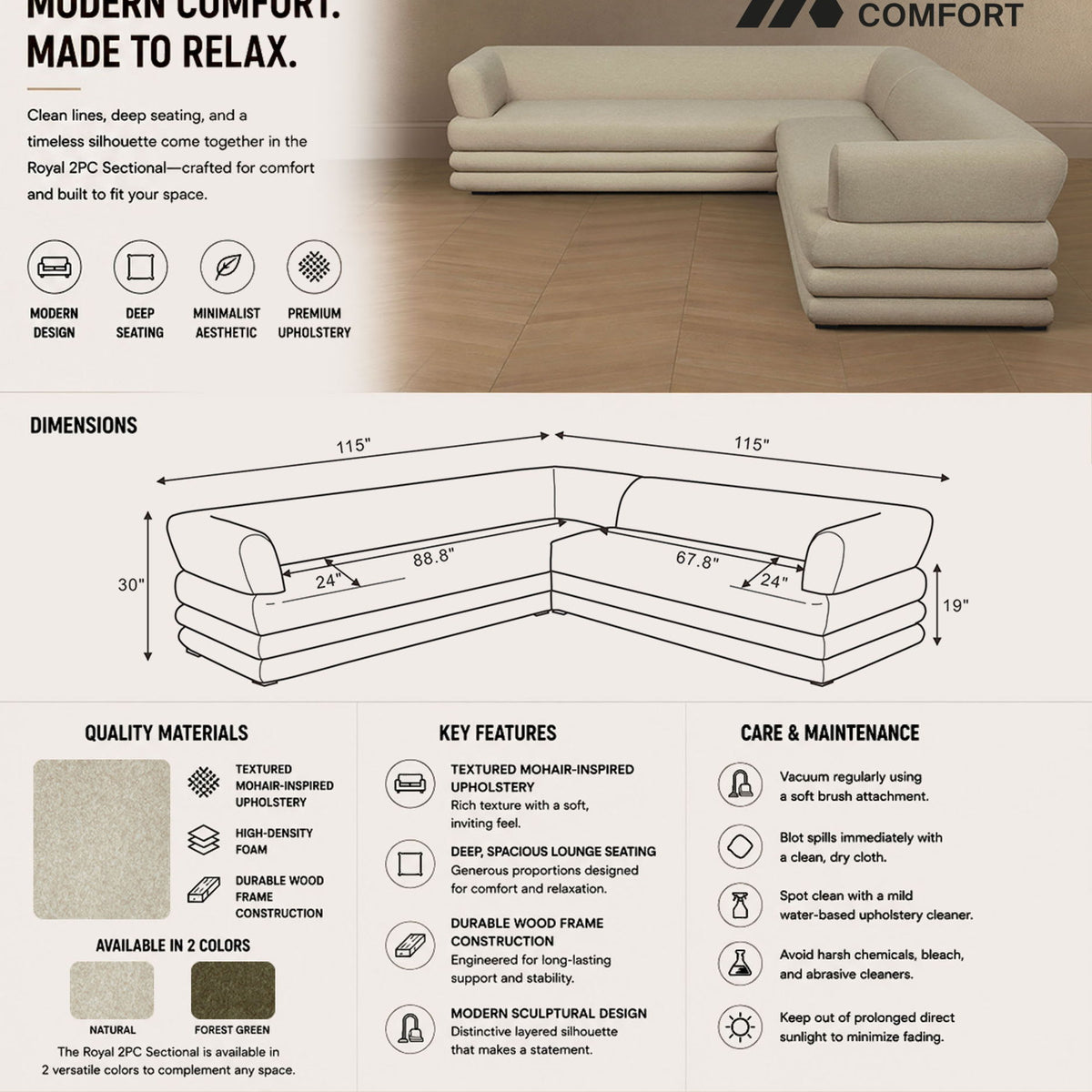 Manhattan Royal - 2-Piece Sectional