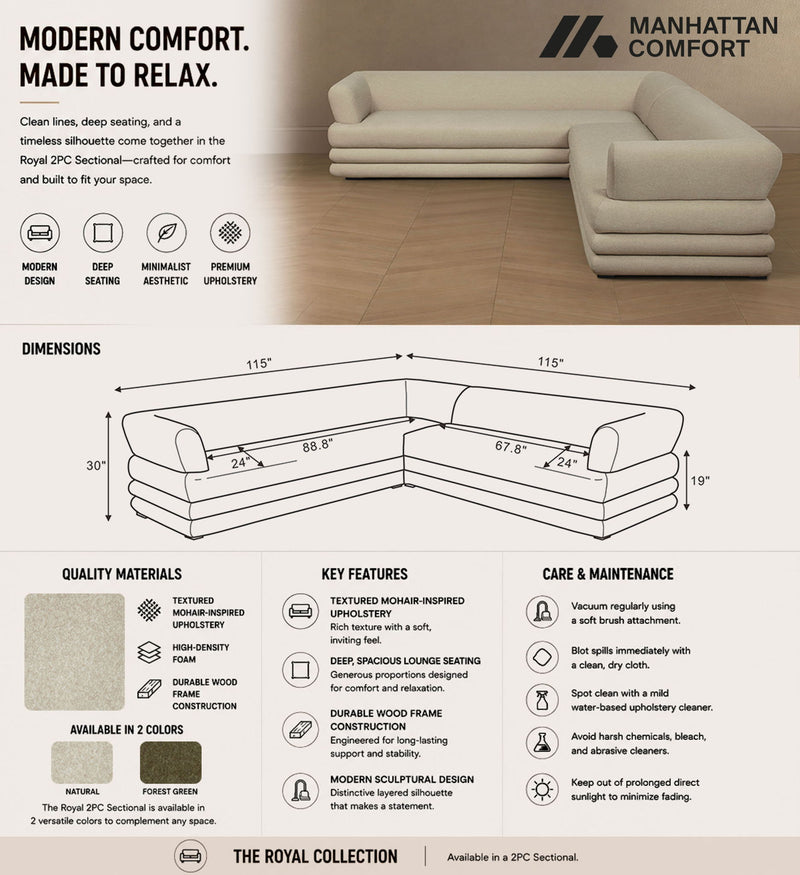 Manhattan Royal - 2-Piece Sectional