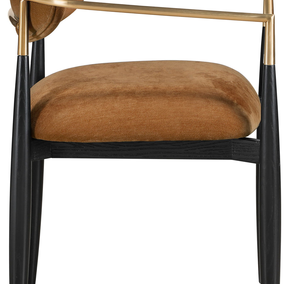 Riccio - Fabric Dining Arm Chair (Set of 2) - Black And Gold Frame