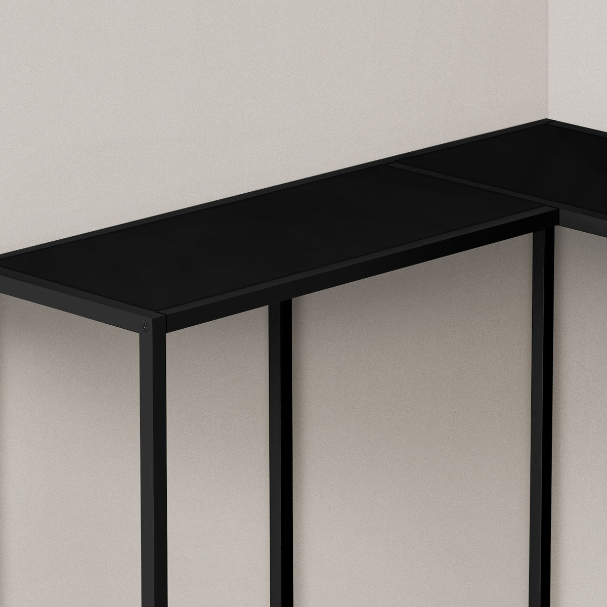 Corner Accent Console Table For Entryway, Contemporary & Modern - Black
