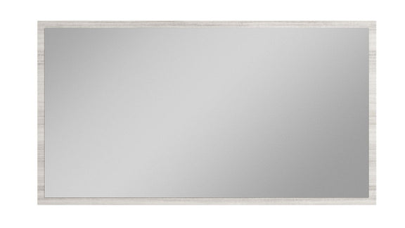 Rectangular wall mirror with pearl silver frame and flat glass