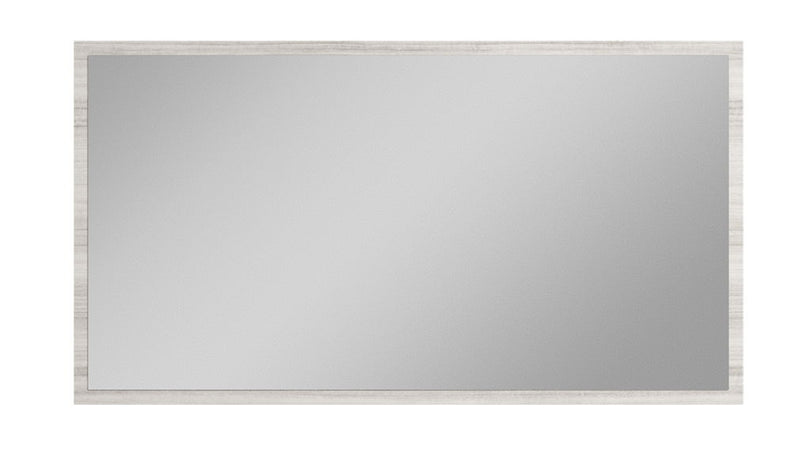 Rectangular wall mirror with pearl silver frame and flat glass