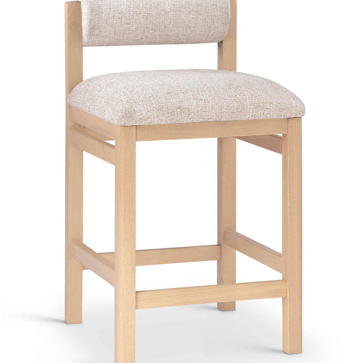 Roundhill - Fabric Counter Stool - Natural Frame