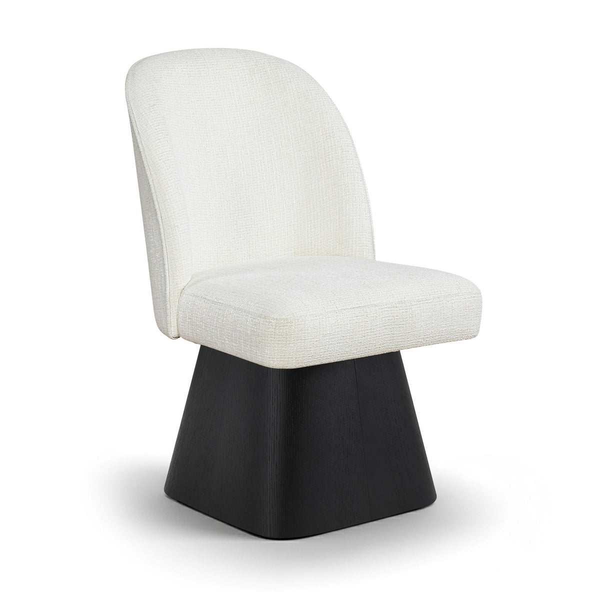 Marlowe - Linen Textured Fabric Upholstered Swivel Dining Side Chair - Stained Black