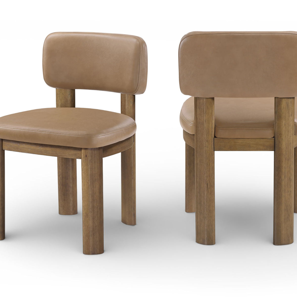 Paloma - Vegan Leather Upholstered Dining Chair (Set of 2) - Brown Frame