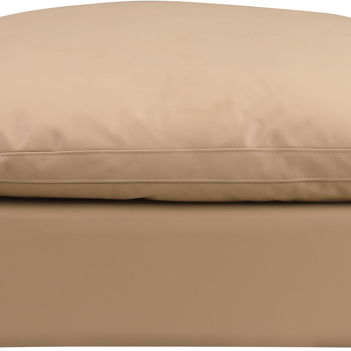 Comfy - Faux Leather Ottoman - Tan