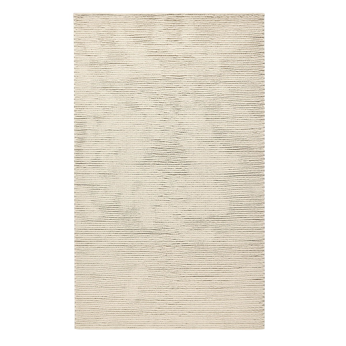 Dawson rug in light oatmeal with subtle horizontal woven texture and bound edges