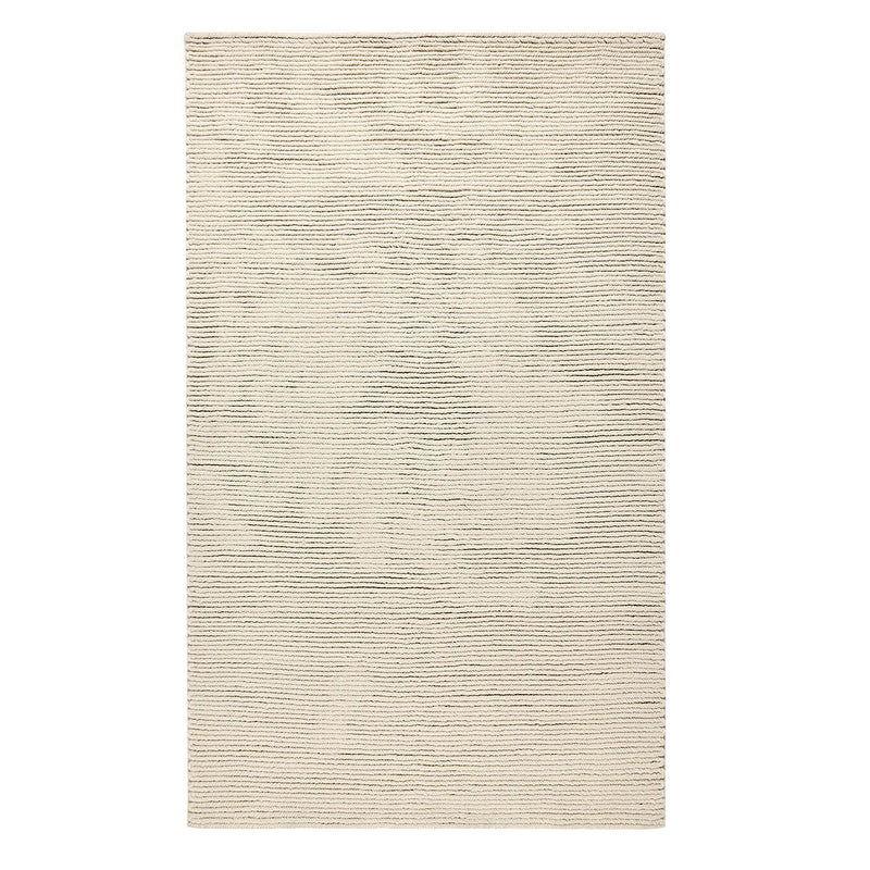 Dawson rug in light oatmeal with subtle horizontal woven texture and bound edges