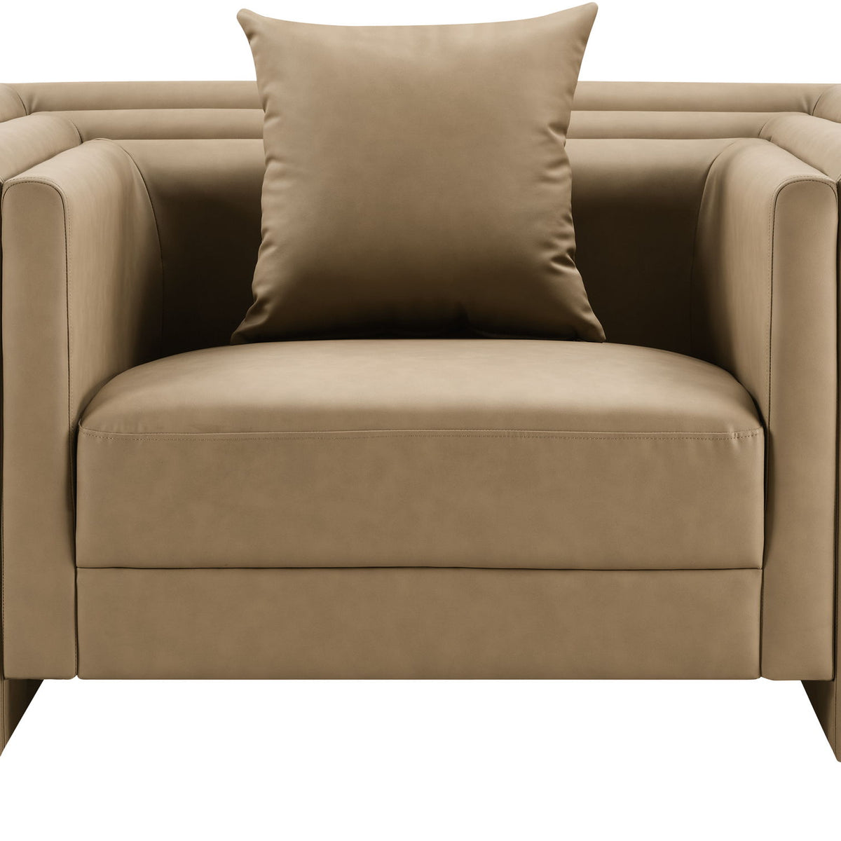 Everett - Vegan Leather Upholstered Chair - Tan