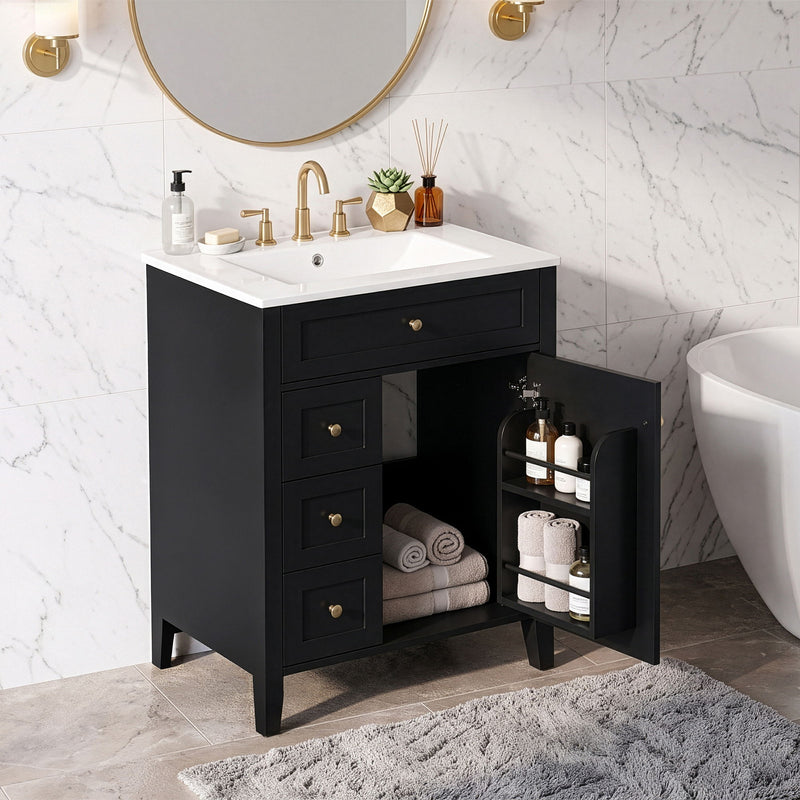 Modern Black Bathroom Vanity With Sink