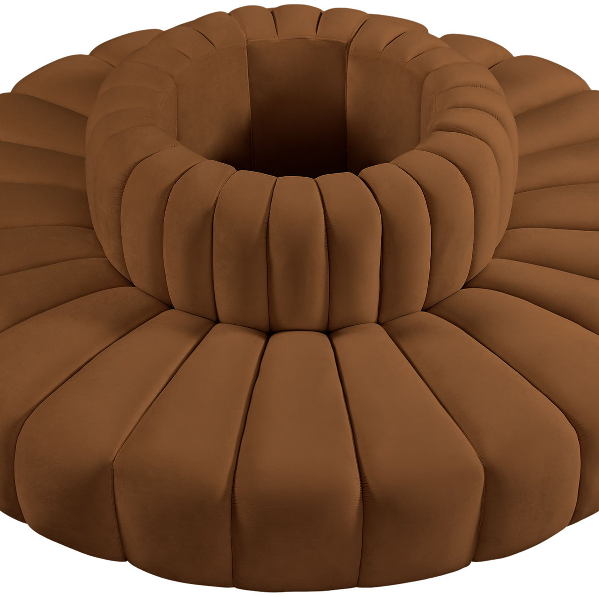 Arc - Velvet 8 Piece Round Modular Sofa - Saddle