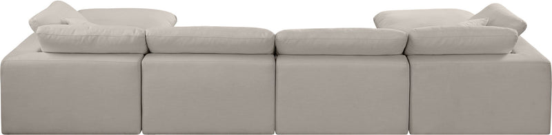 Comfy - 6 Piece Linen Modular Double Chaise Sectional