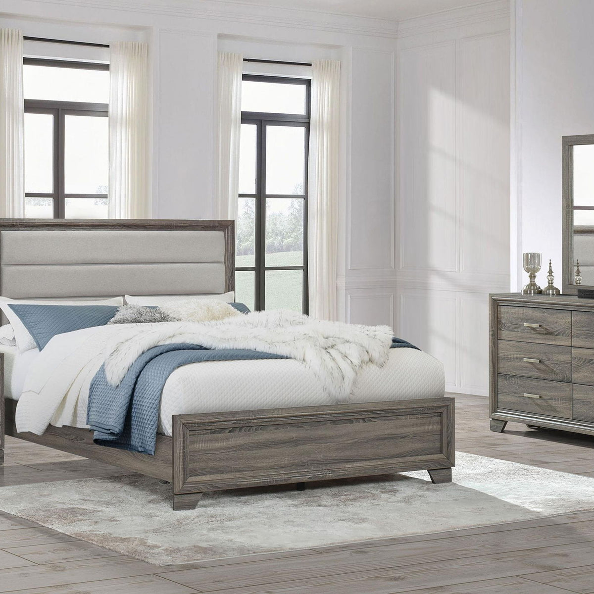 Wright 4-piece California King Bedroom Set Brown Oak