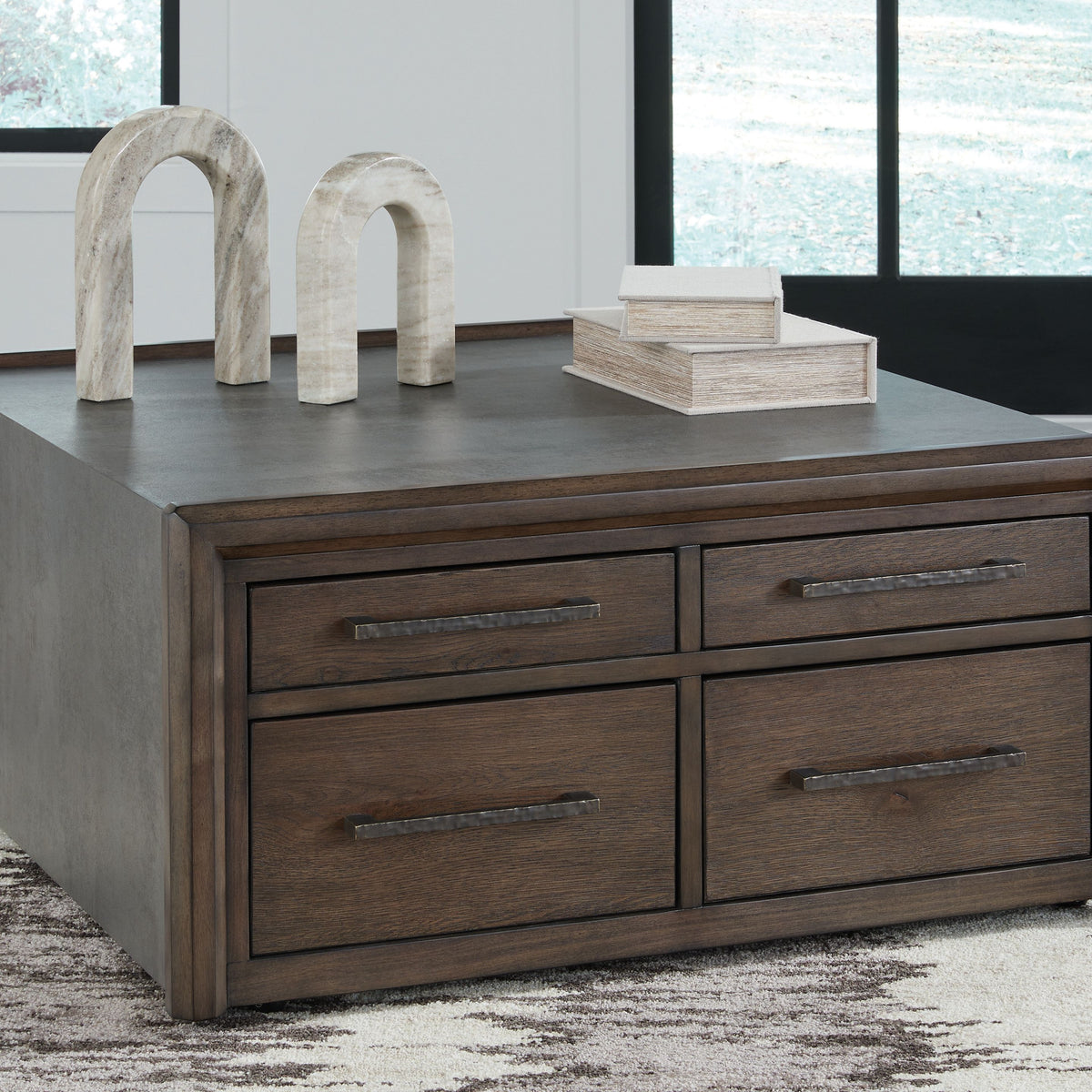 Kallenny - Brown / Gray - Square Cocktail Table