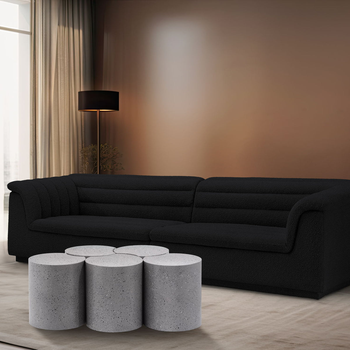 Dimple - 5 Piece Modular Coffee Table - Terazzo Finish