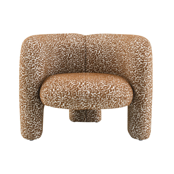 Light brown and cream patterned Pemba accent chair, front view