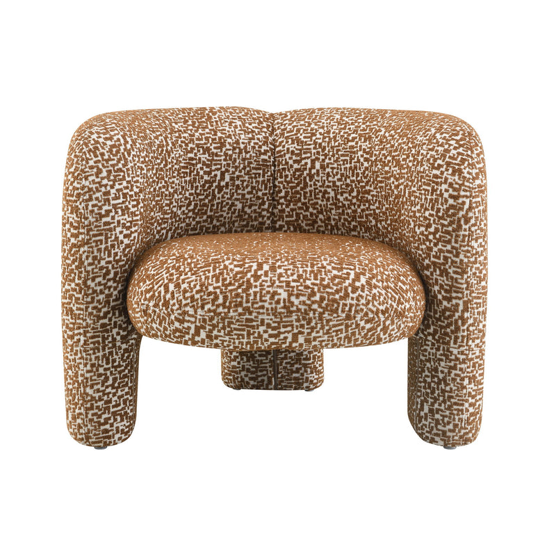 Light brown and cream patterned Pemba accent chair, front view