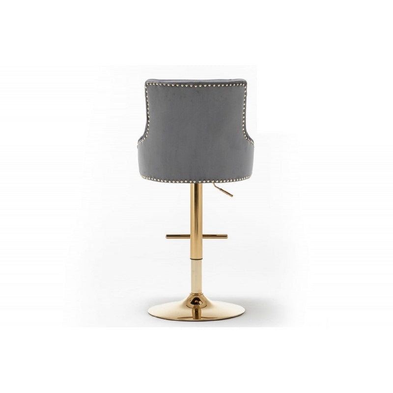 Adjustable Swivel Bar Stool With Nailhead Trim (Set of 2)