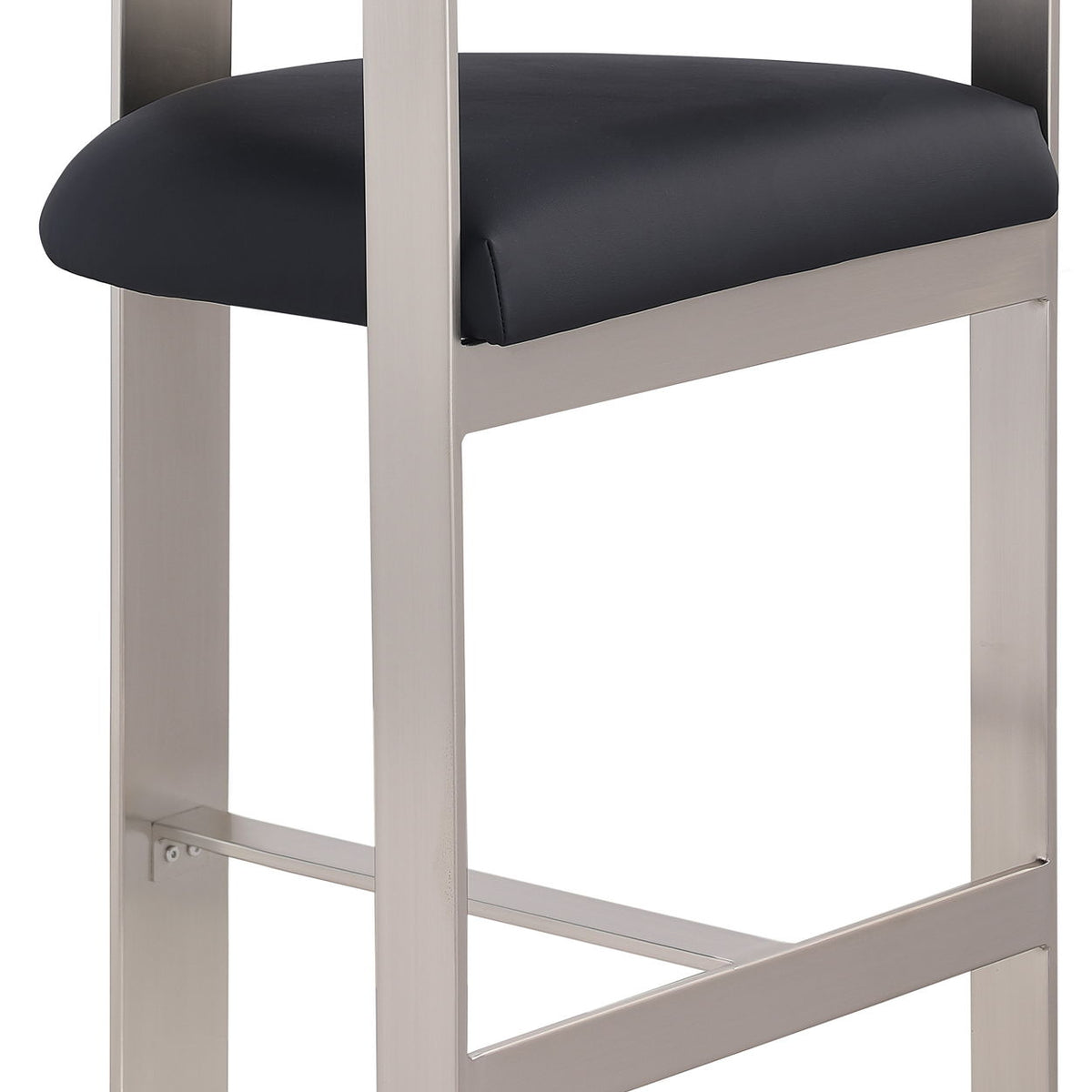 Romeo - Faux Leather Counter Stool With Silver Base (Set of 2)