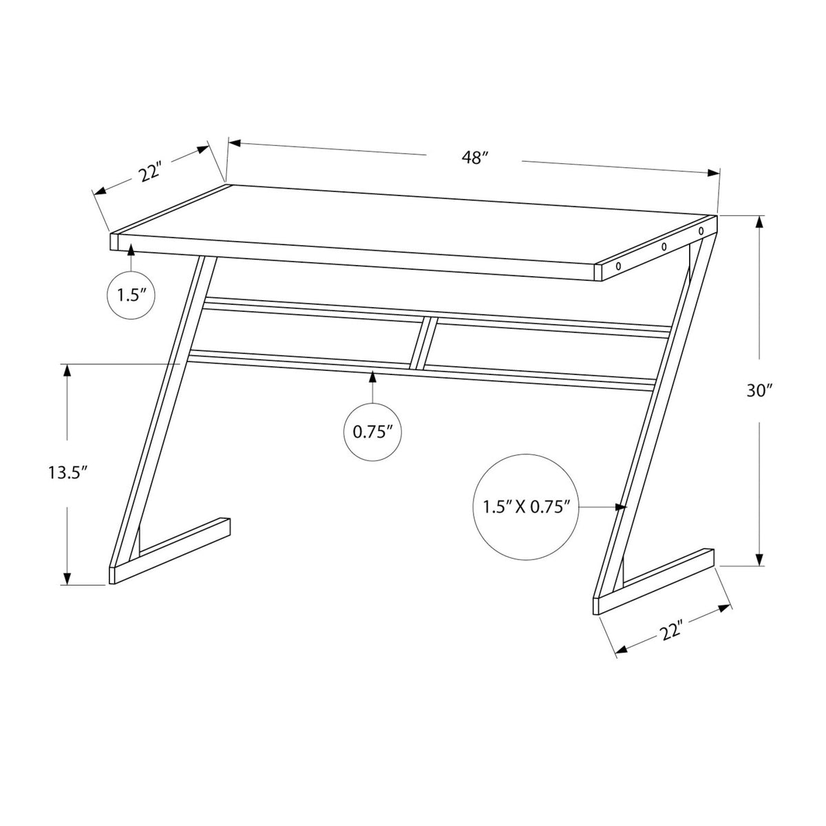 Computer Desk For Home Office, Chic Modern Design, Contemporary & Modern