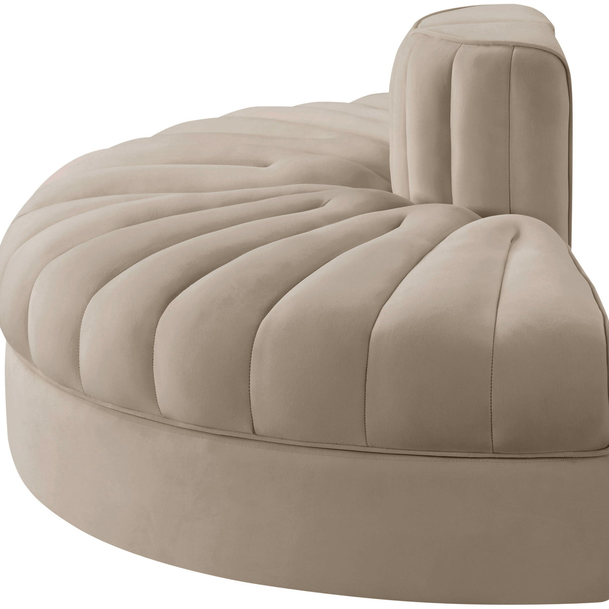 Rummi - Velvet Performance Fabric Upholstered 2 Piece  Rounded Modular Loveseat