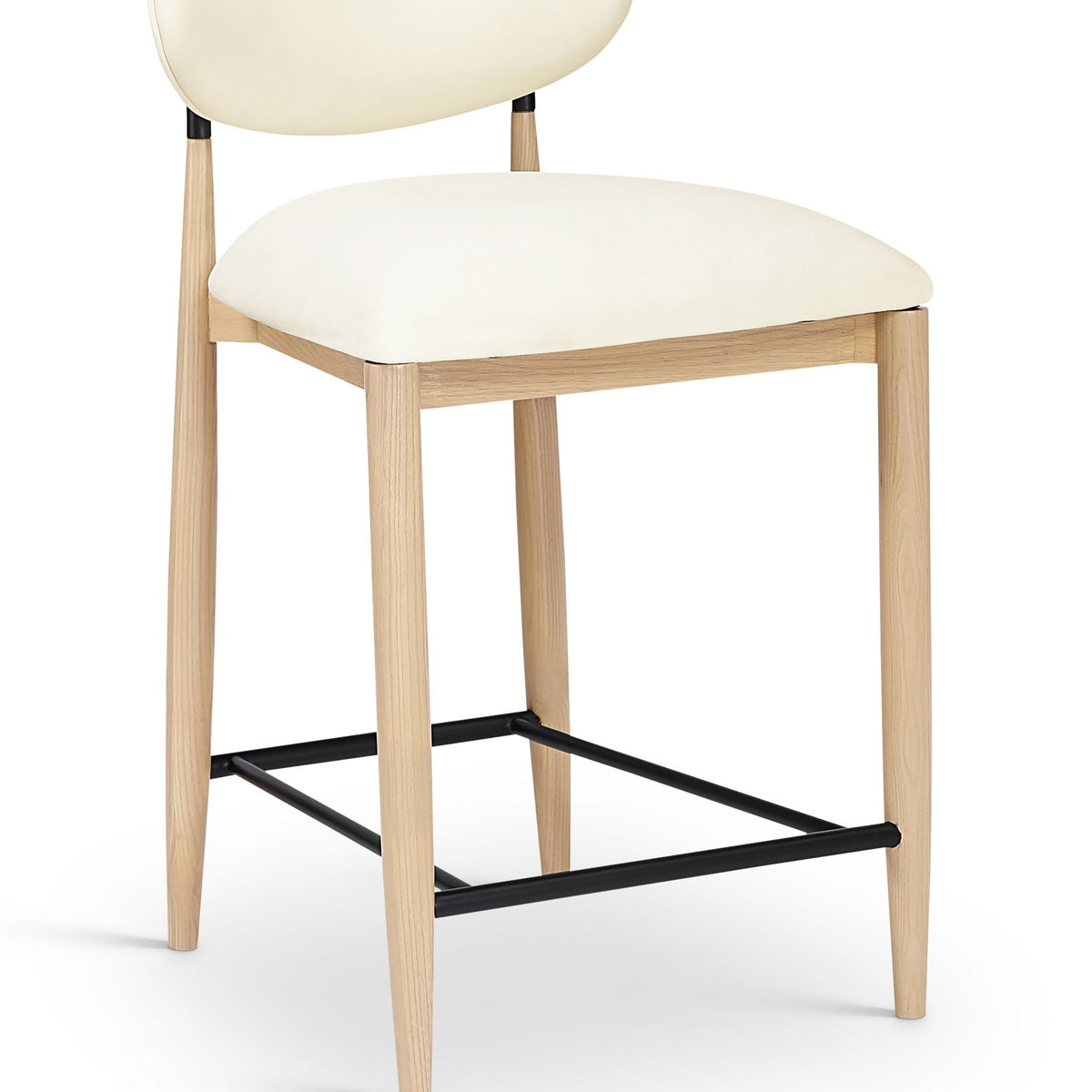Riccio - Stool - Natural And Black Frame
