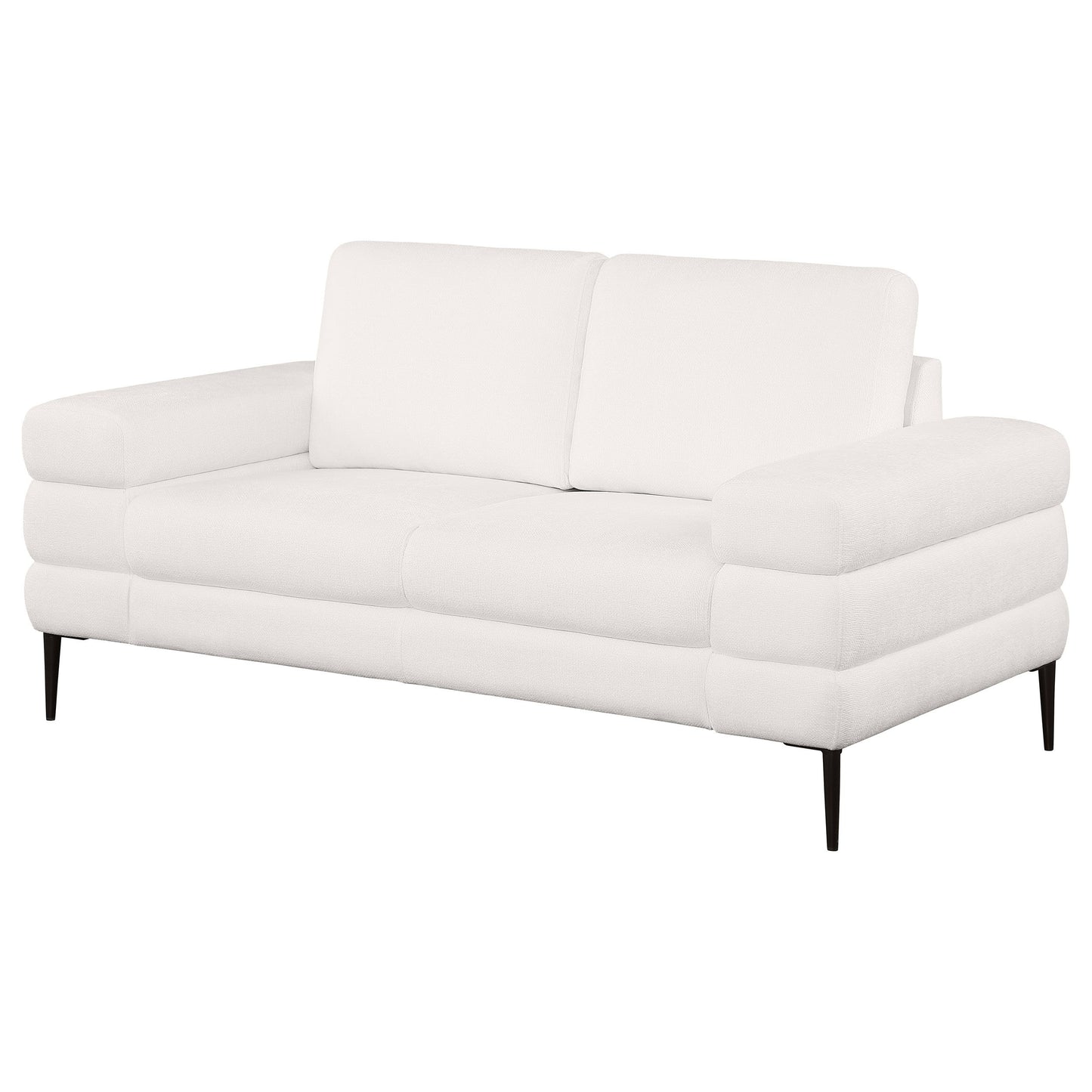 Jessel - Chenille Upholstered Track Arm Loveseat - Ivory