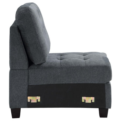 Georgina - Upholstered Armless Chair - Steel Gray