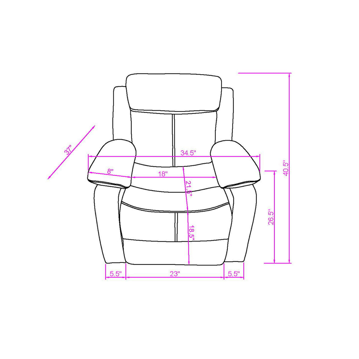Brenda - Glider Recliner Chair With Manual Recline - Brown