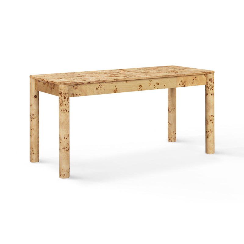Berri - Burl 3-Drawer Work Desk - Natural