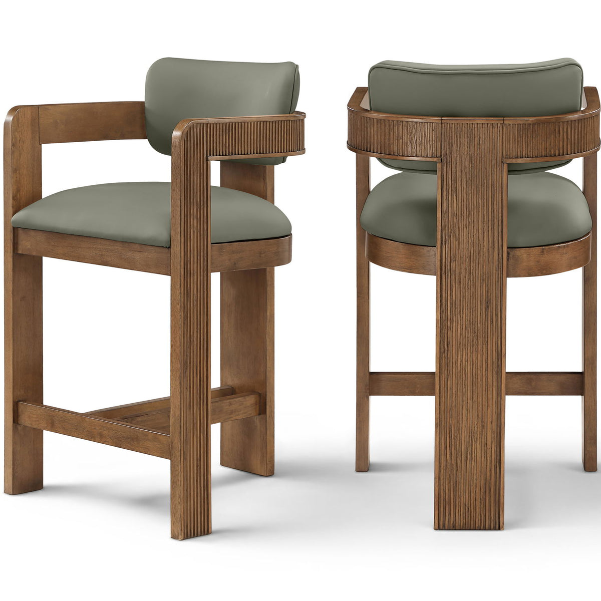 Sacha - Vegan Leather Upholstered Counter Stool With Brown Base