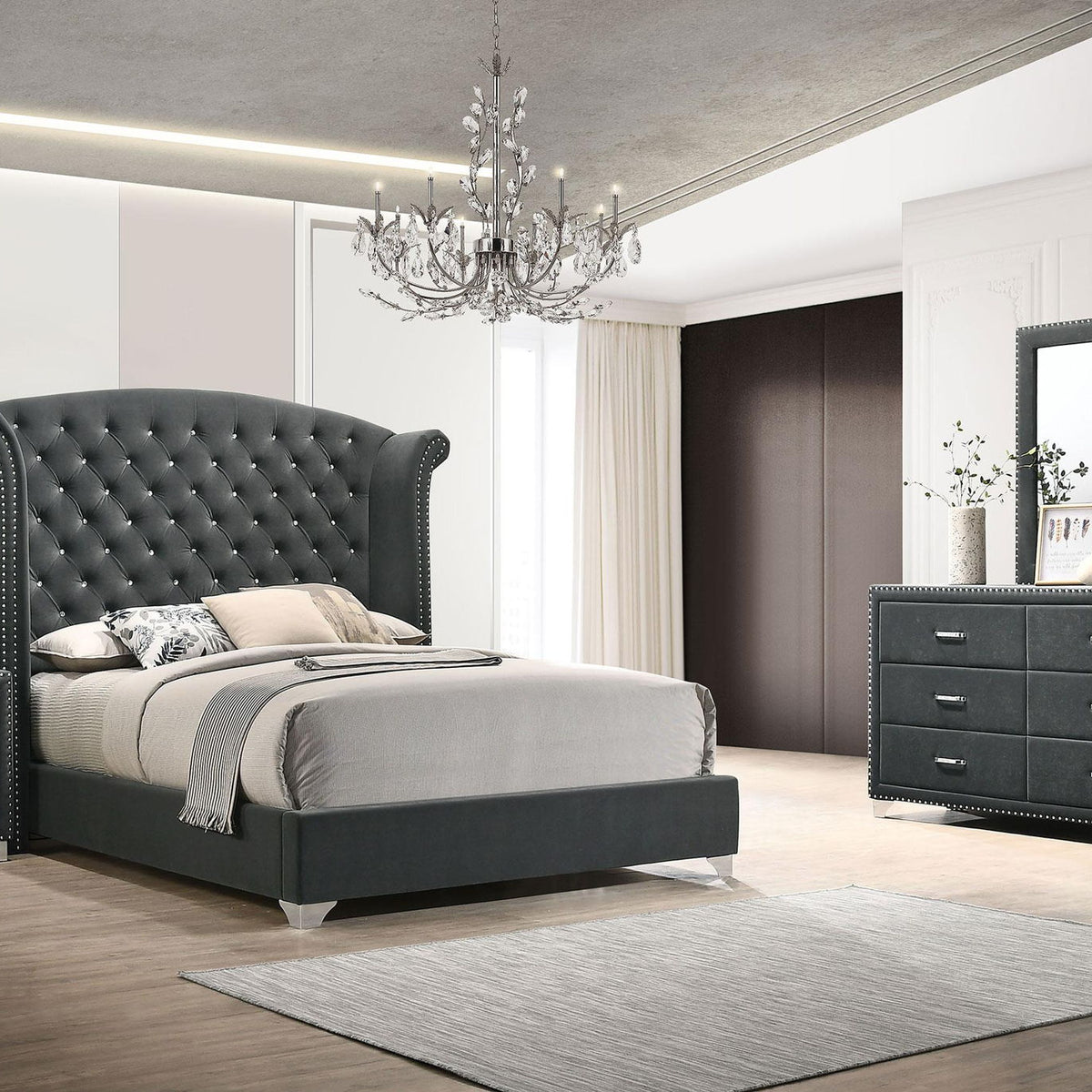 Melody 4-piece Queen Bedroom Set Grey