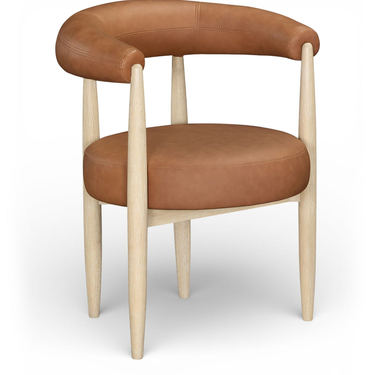 Sable - Vegan Leather Upholstered Dining Chair (Set of 2) - Painted Natural Base