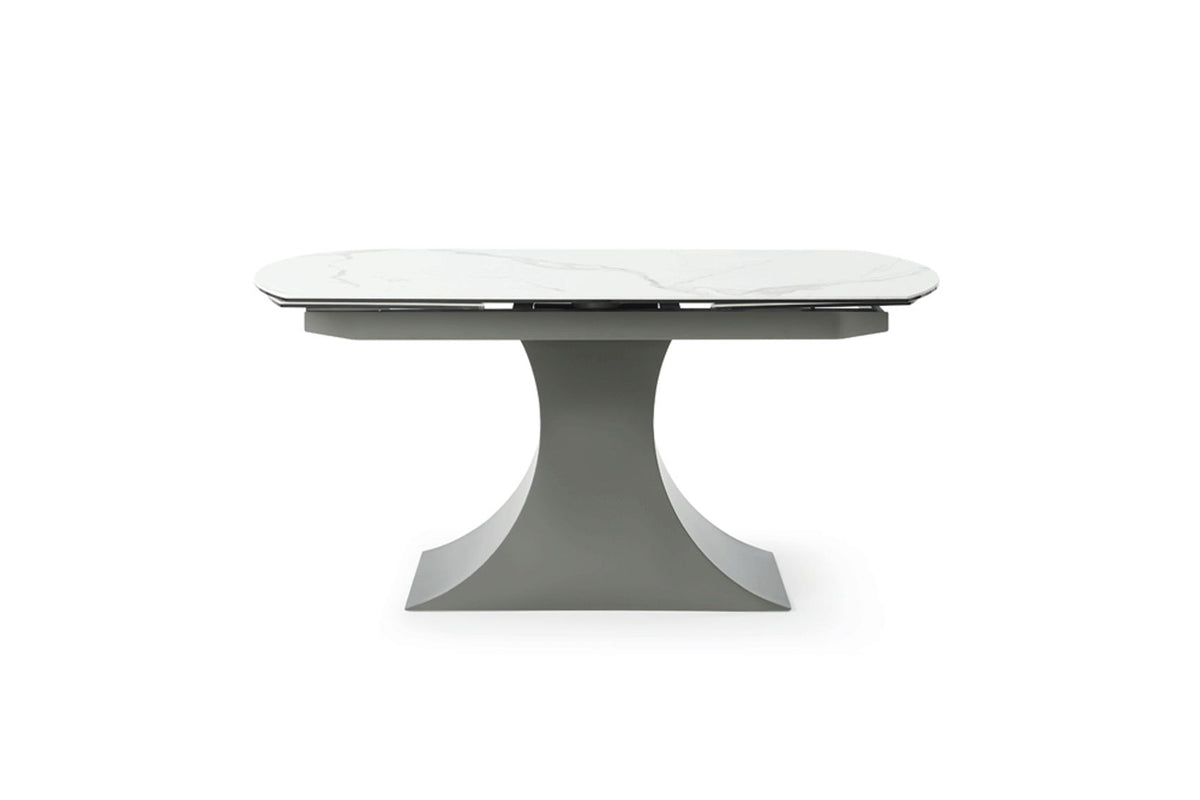 9035 - Marble Dining Table - White / Dark Gray