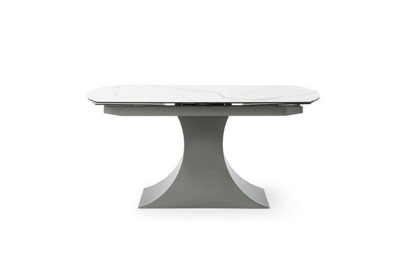 9035 - Marble Dining Table - White / Dark Gray