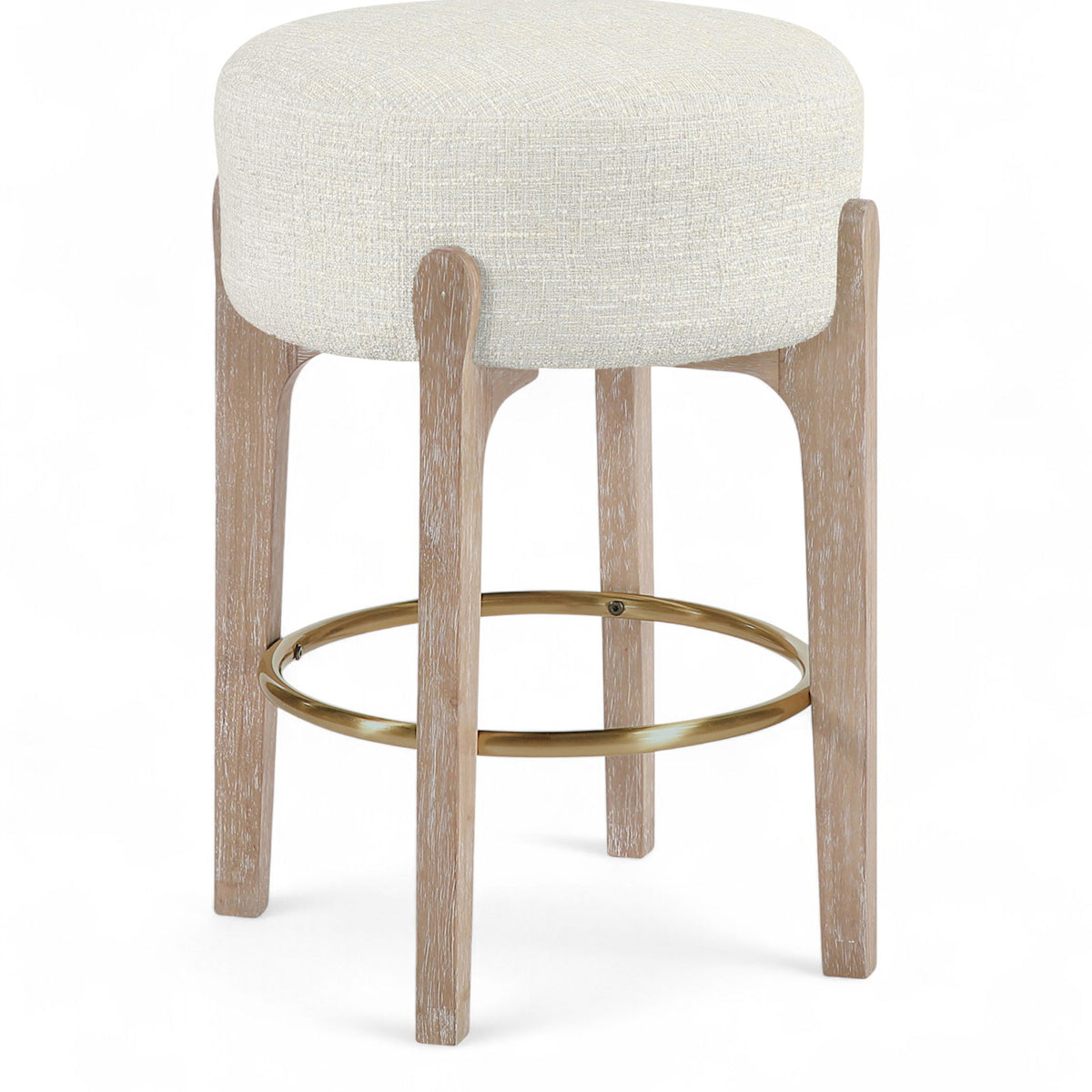 Torino - Backless Counter Stool With Brushed Natural Base (Set of 2)