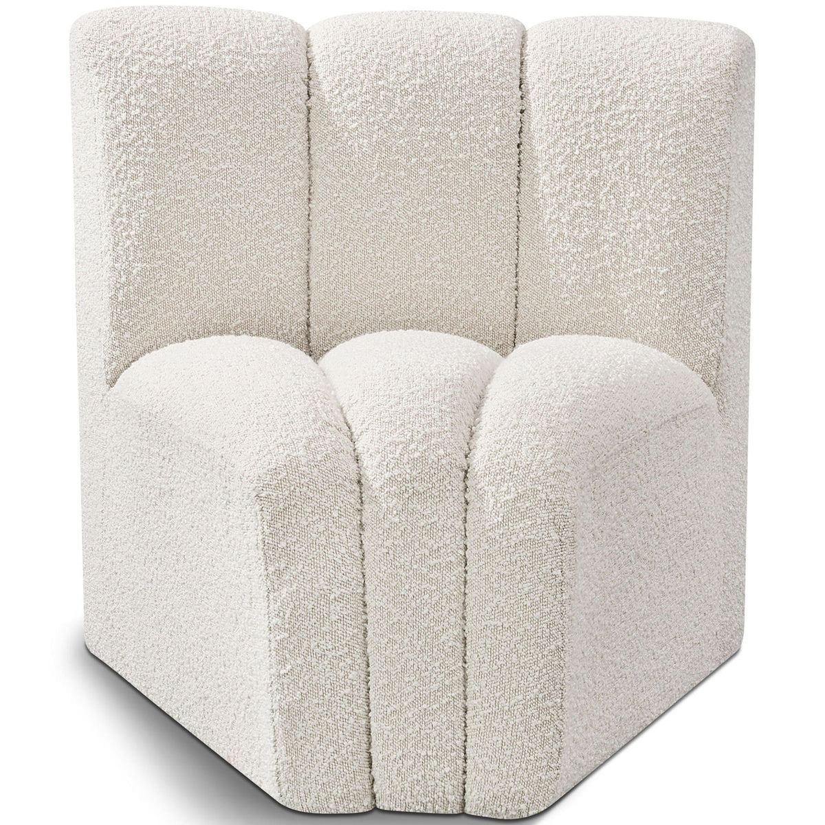 Arc - Boucle Fabric Curved Corner Chair