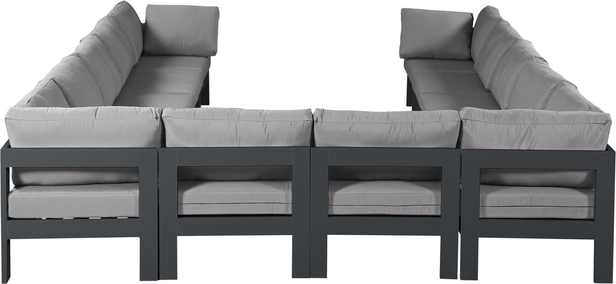 Nizuc - Outdoor Patio 12 Piece Modular Sectional With Gray Frame