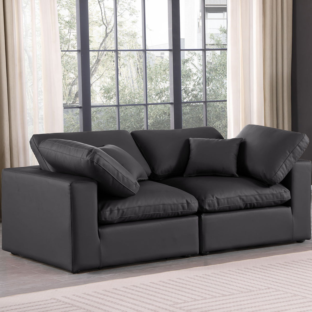 Comfy - Faux Leather Modular Sofa 2 Seats