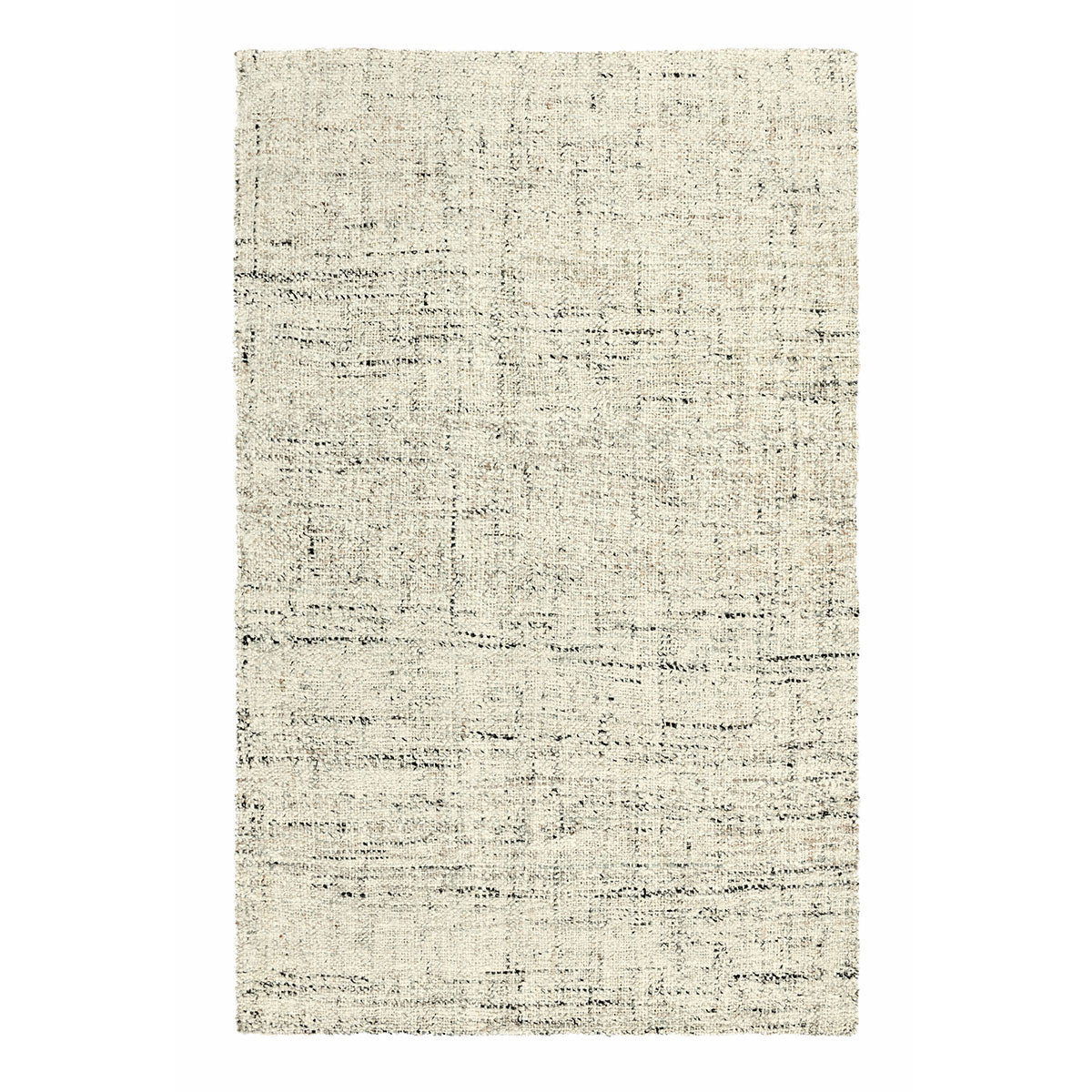 Natural beige woven rug with subtle speckled texture and horizontal stripe pattern