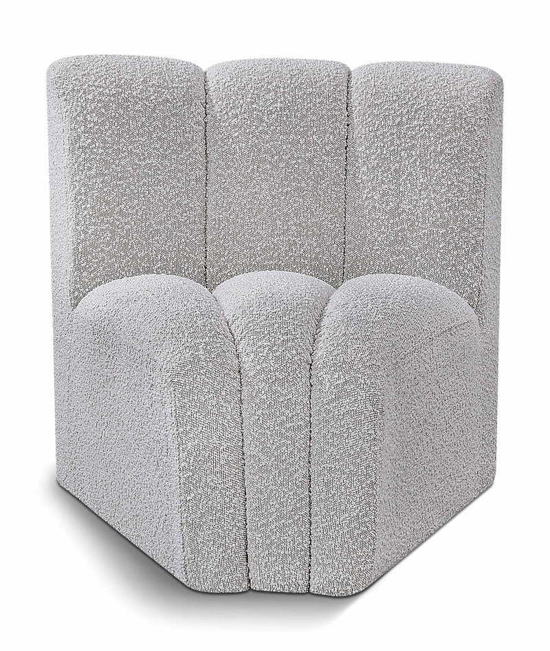 Arc - Boucle Fabric Curved Corner Chair