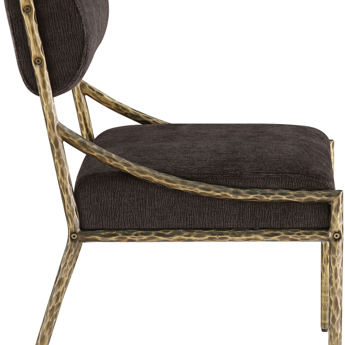 Bastille - Upholstered Dining Side Chair (Set of 2) - Brass Frame