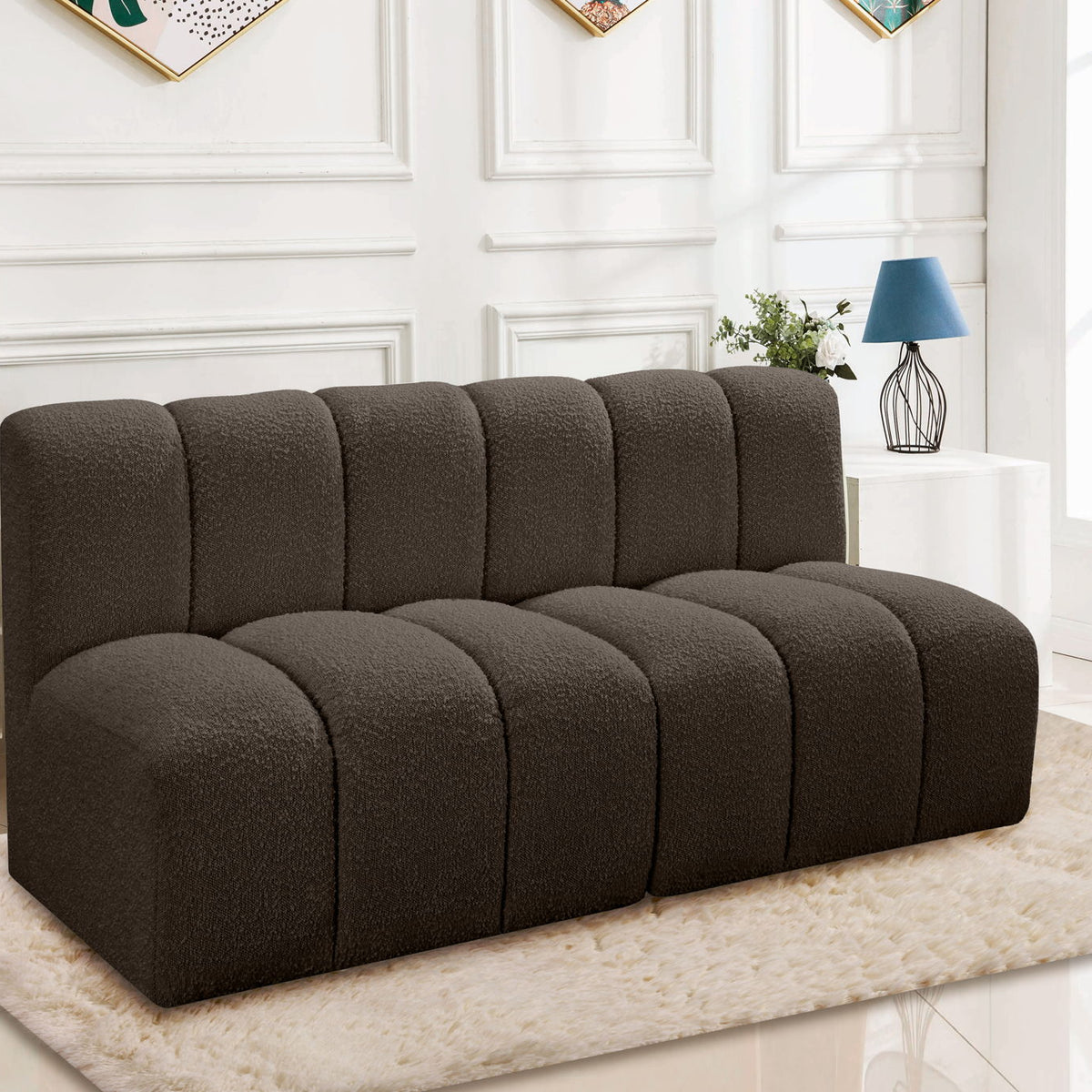 Arc - Boucle Fabric 2 Seats Modular Sofa